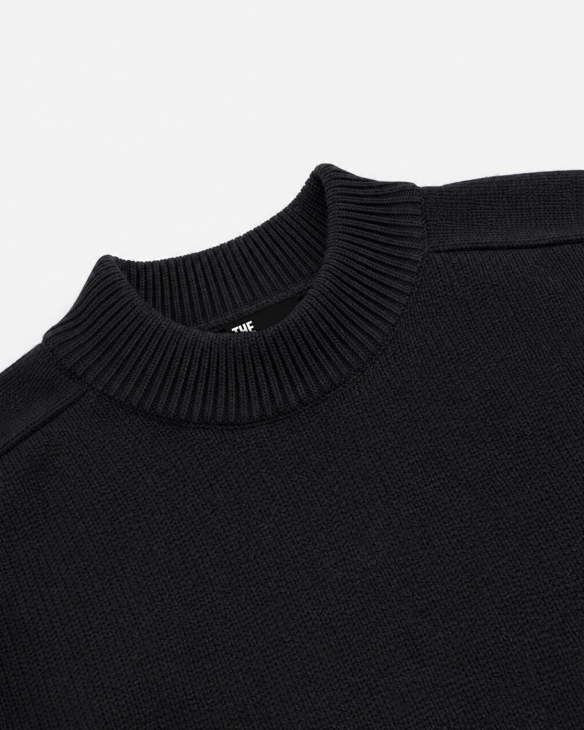 Black wool crewneck sweater