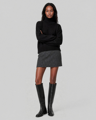 Black wool turtleneck sweater