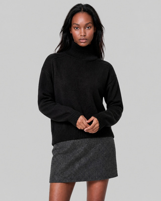 Black wool turtleneck sweater