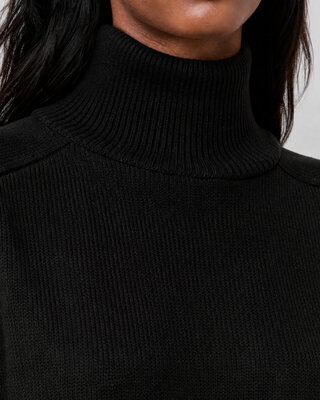 Black wool turtleneck sweater