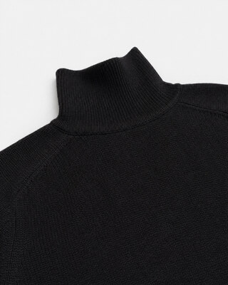 Black wool turtleneck sweater