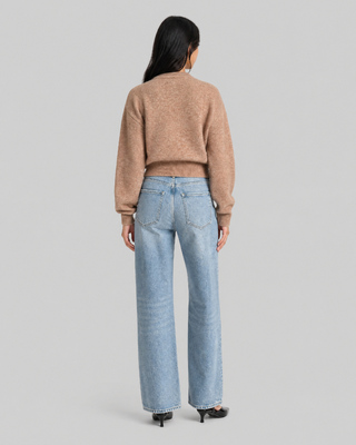Beige Mohair-Blend Cardigan