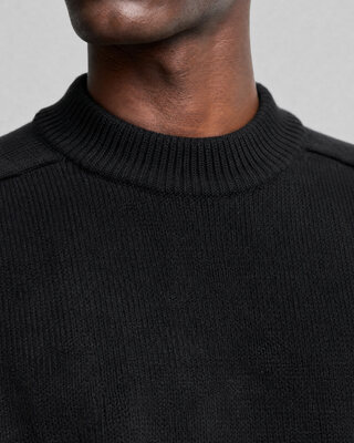 Black wool crewneck sweater