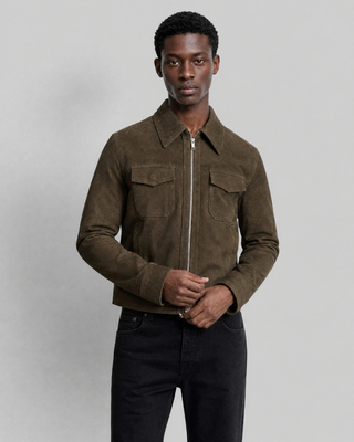 Khaki Nubuck Leather Jacket