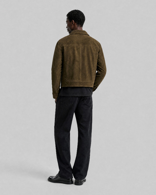 Khaki Nubuck Leather Jacket