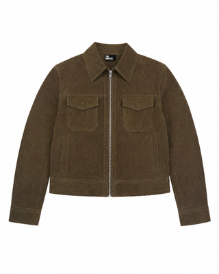 Khaki Nubuck Leather Jacket
