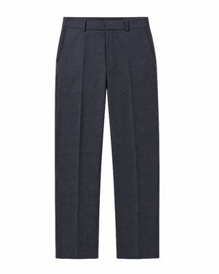 Slim-fit tartan suit pants in navy wool