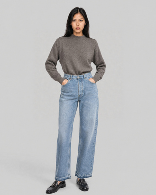 Brown merino wool and cashmere sweater