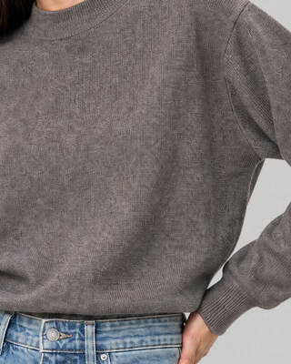 Brown merino wool and cashmere sweater
