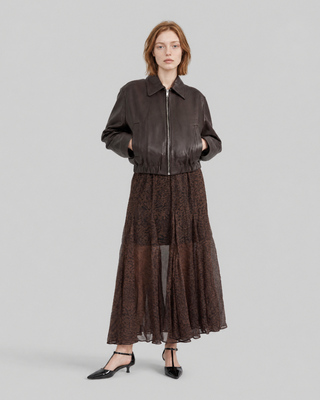 Long leopard-print skirt