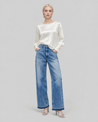 Ecru satin top