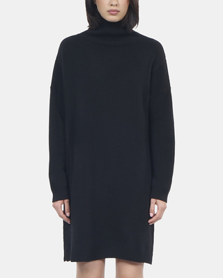 Short black cashmere sweater dress