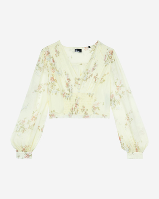 Yellow floral print top