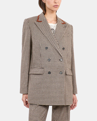 Vichy check suit jacket