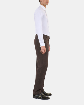 Brown striped wide-leg trousers
