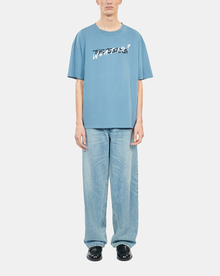Light blue What is Handwritten serigraphy t-shirt