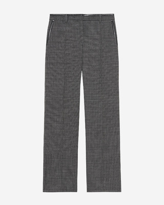 Black and grey straight-leg tailored pants