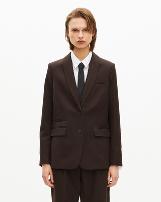 Brown wool-blend suit jacket