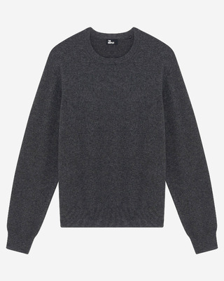 Grey cashmere round-neck sweater