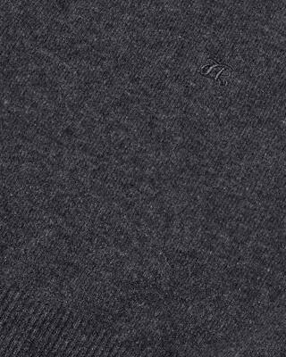 Grey cashmere round-neck sweater