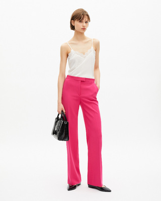 Pink crepe tailored pants