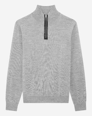 Grey stand-up collar sweater