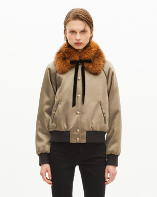 Khaki satin jacket
