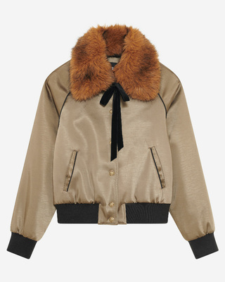 Khaki satin jacket