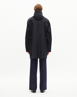 Water-repellent parka with navy hood