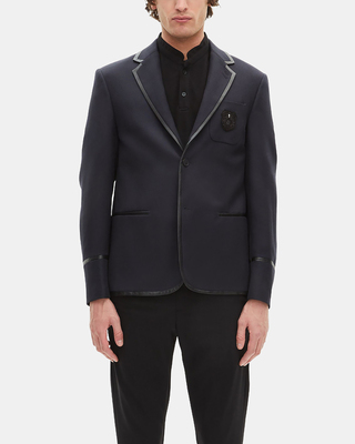 Navy blue wool-blend jacket