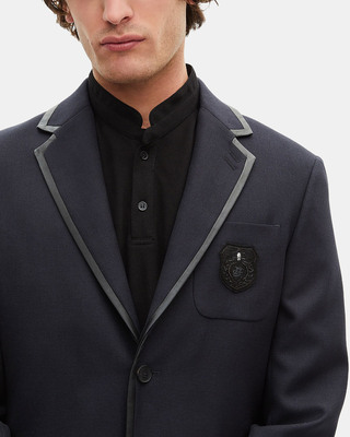 Navy blue wool-blend jacket