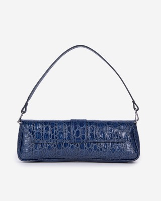 Blue embossed leather bag