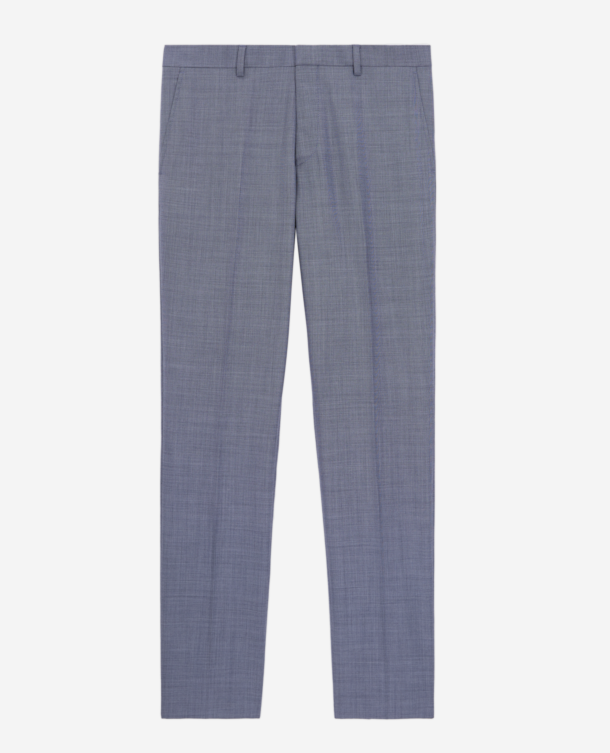 The Kooples Blue And Grey Checkered Wool Suit Trousers In Light Blue