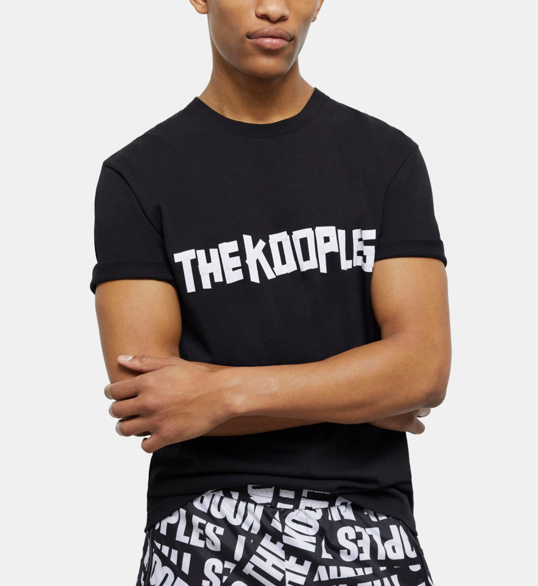 THE KOOPLES SCHWARZES T-SHIRT HERREN MIT THE KOOPLES LOGO