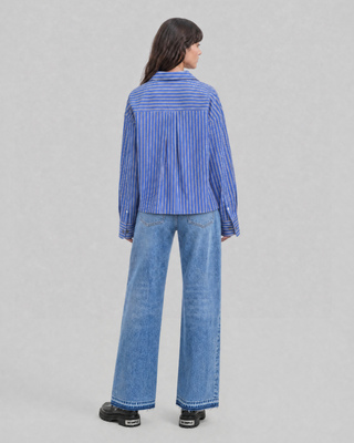 Navy-striped cotton shirt