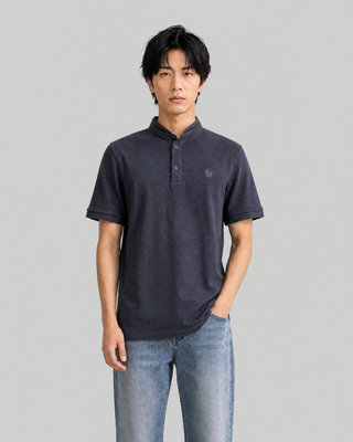 Navy Officer-Style Polo Shirt
