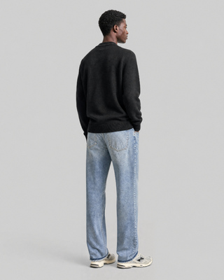 Black wool crewneck sweater