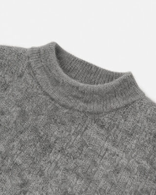 Gray mohair crew-neck sweater