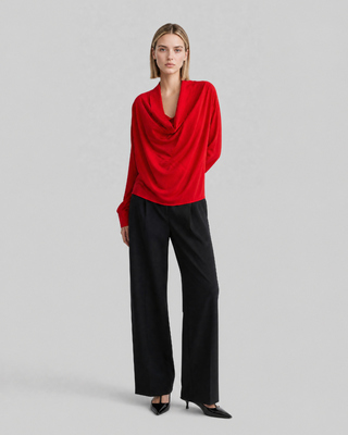 Red Long-Sleeved Top