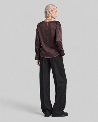 Brown satin top