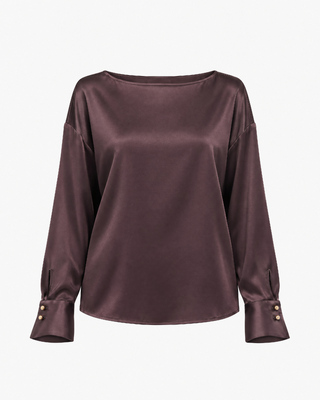 Brown satin top