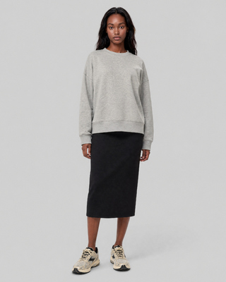 Black wool-blend pencil skirt