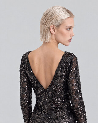 Black lace and sequin top